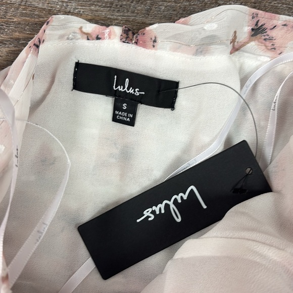 SOLD IN STORE NEW Lulu’s White Floral Print Ruched Mini Dress Size Small - Picture 6 of 11